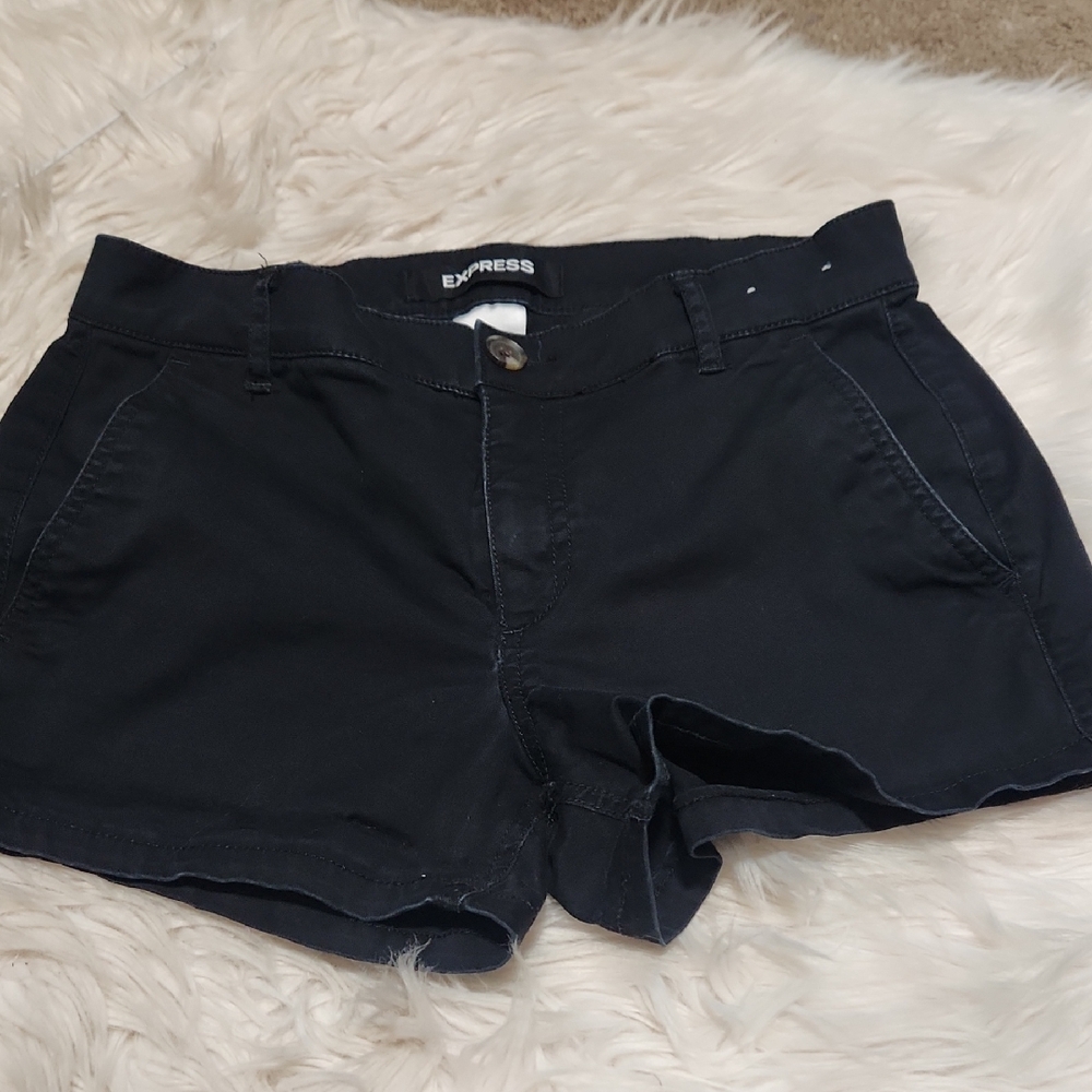 Express Shortie Midrise Black Shorts- 2